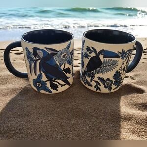 FARM RIO X STARBUCKS COLLAB BLUE/WHITE CERAMIC 2 MUGS